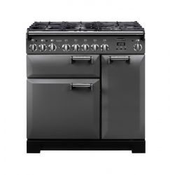 FALCON - Piano de cuisson LECKFORD DELUXE 90 Mixte Noir/Chrome - LKD90DFBL/C-EU