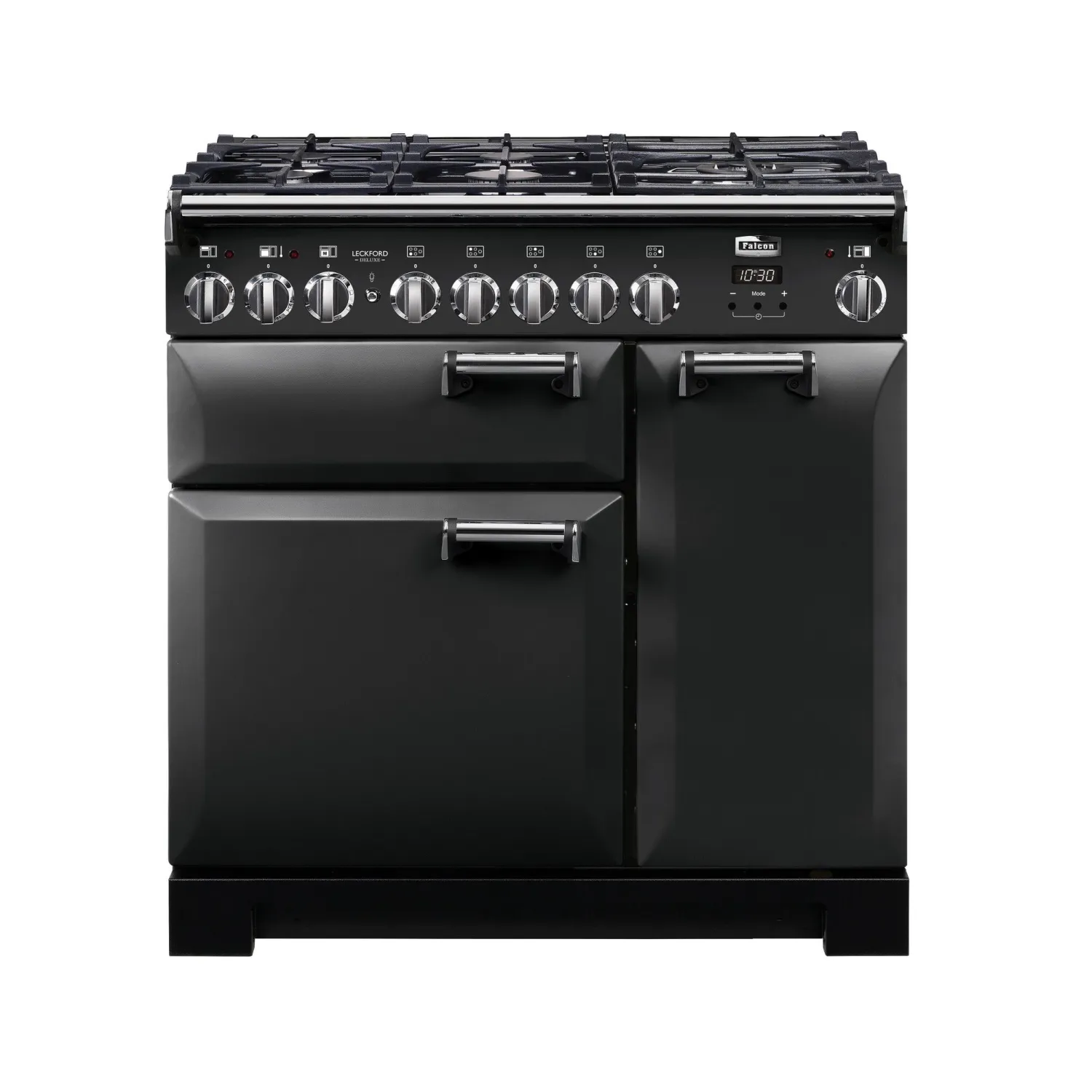 FALCON Piano de cuisson LECKFORD DELUXE 90 Mixte Chardon SatinéChrome LKD90DFCBC EU