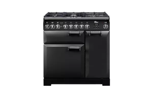 FALCON - Piano de cuisson LECKFORD DELUXE 90 Mixte Noir/Chrome - LKD90DFBL/C-EU