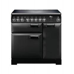 FALCON - Piano de cuisson LECKFORD DELUXE 90 Mixte Noir/Chrome - LKD90DFBL/C-EU