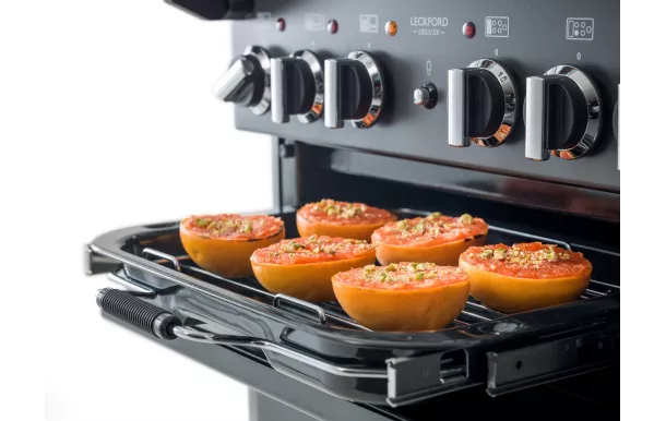 FALCON - Piano de cuisson LECKFORD DELUXE 90 Mixte Noir/Chrome - LKD90DFBL/C-EU