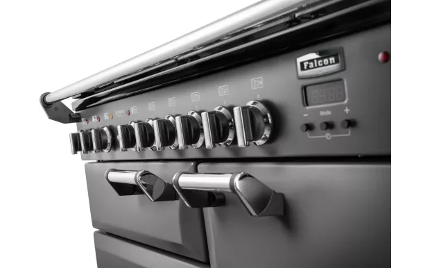 FALCON - Piano de cuisson LECKFORD DELUXE 90 Mixte Noir/Chrome - LKD90DFBL/C-EU