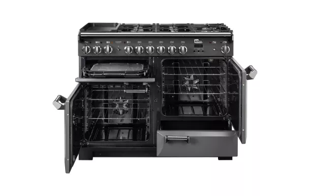 FALCON - Piano de cuisson LECKFORD DELUXE 90 Mixte Noir/Chrome - LKD90DFBL/C-EU