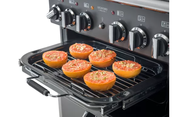 FALCON - Piano de cuisson LECKFORD DELUXE 90 Mixte Noir/Chrome - LKD90DFBL/C-EU