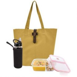 IRIS Sac Lunch Bag 15 L Jaune Moutarde - Natural
