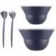 BODUM Lot 2 saladiers avec couvercles et couverts Bleu - Topee