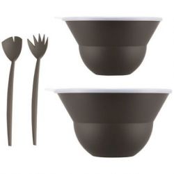 BODUM Lot 2 saladiers avec couvercles et couverts Marron - Topee