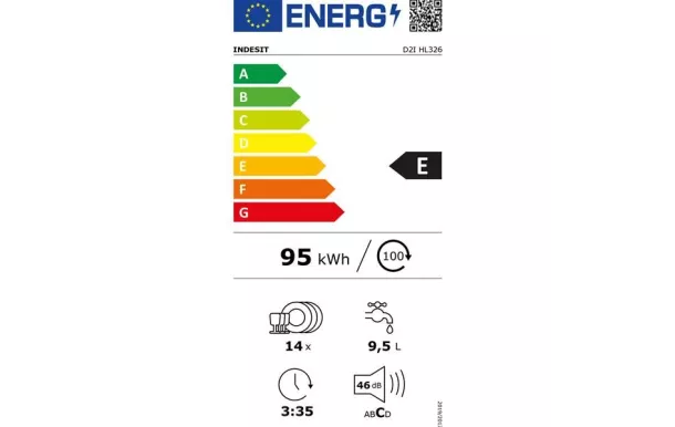 INDESIT Lave-vaisselle Tout-intégrable 14 couverts 46 dB - D2IHL326