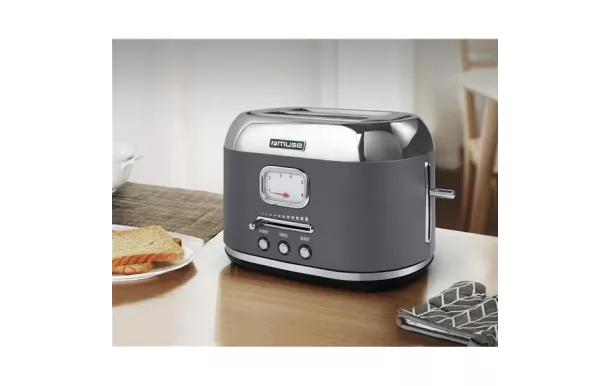 MUSE Grille-pain 2 fentes Gris & Inox - MS120DG