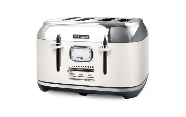 MUSE Grille-pain 4 fentes Crème & Inox - MS131SC