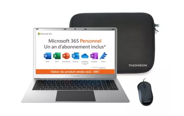 THOMSON ordinateur portable 15,6" EMMC 128 Go - N15V2C4SL128MS