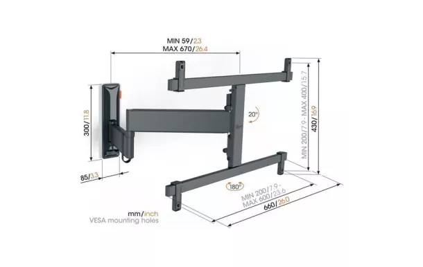 VOGEL'S Support mural orientable - TVM3665