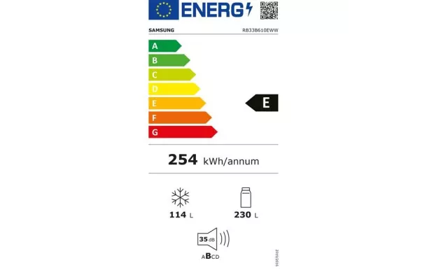 SAMSUNG Réfrigérateur combiné 2 portes 344 litres no-frost - RB33B610EWW