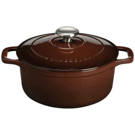 CHASSEUR Cocotte en fonte ronde 20 cm Chocolat - Sublime