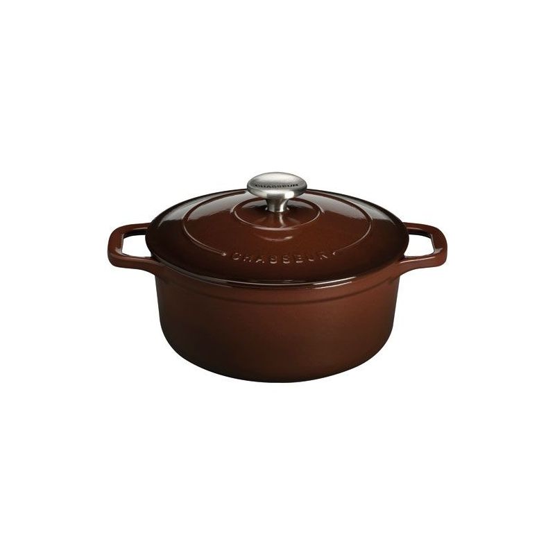 CHASSEUR Cocotte en fonte ronde 20 cm Chocolat - Sublime