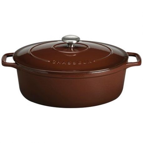 CHASSEUR Cocotte en fonte ovale 29 cm Chocolat - Sublime