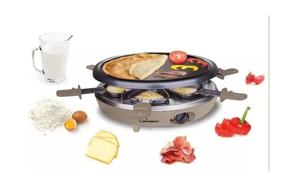 LITTLE BALANCE Appareil à raclette 3 en 1 Muscade - Happy Cheese Trio Meuuuh - 8692