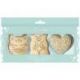 SCRAPCOOKING Coffret 3 découpoirs + embosseurs bois - Classique