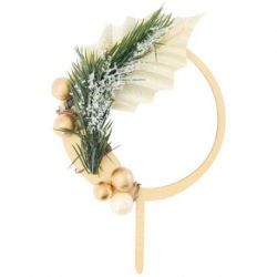 SCRAPCOOKING Cake topper bois Couronne de Noël 4988