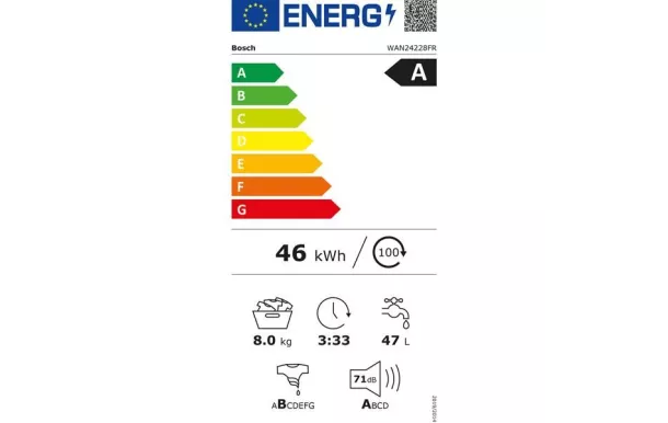 BOSCH Lave-linge frontal 60 cm 8 Kg essorage 1200 tr/mn - WAN24228FR