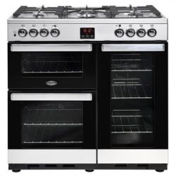 BELLING Piano de cuisson mixte 5 foyers gaz 90 cm Cookcentre inox - PCENTR90DFSTA