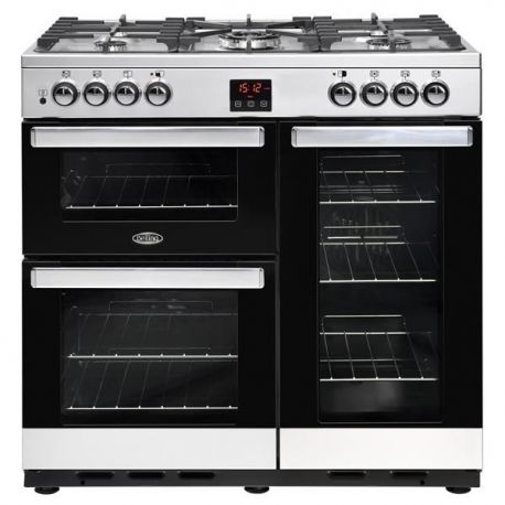 BELLING Piano de cuisson mixte 5 foyers gaz 90 cm Cookcentre inox - PCENTR90DFSTA