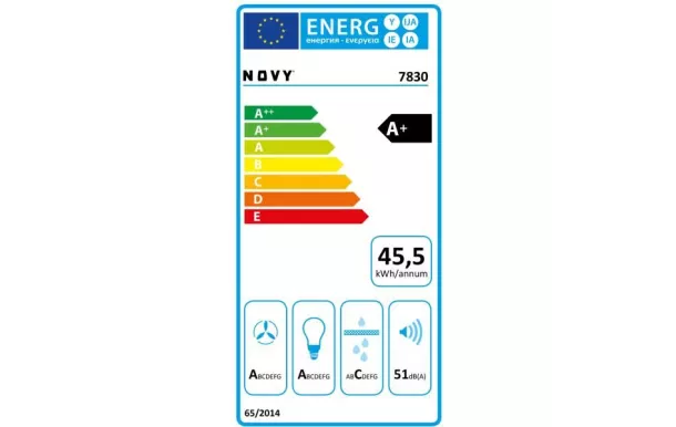NOVY Hotte décorative murale 90 cm noire 808 m3/h - D7830