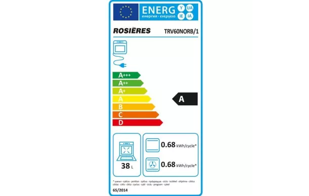ROSIERES Lave-vaisselle 60 cm  6 couverts / four / table vitrocéramique - TRV60NORB/1