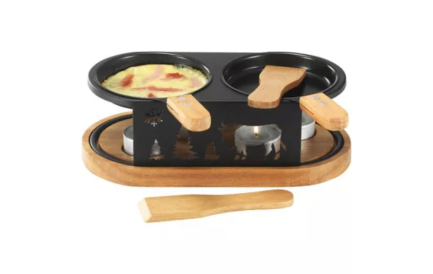 TABLE ET COOK RACLETTE PLATEAU BOIS 2 PERSONNES HHR-11