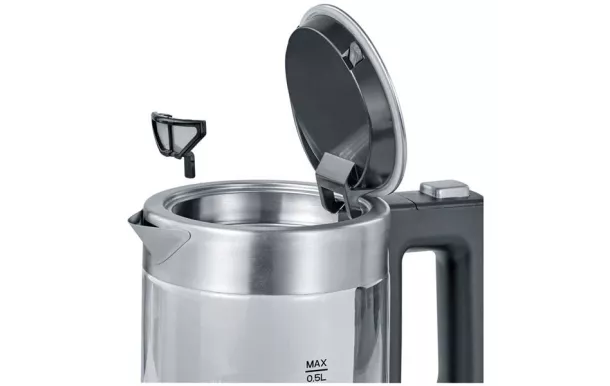 SEVERIN BOUILLOIRE VERRE 0,5L 1100W INOX NOIR 3472