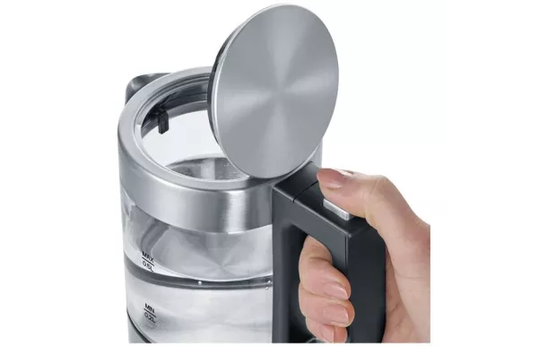 SEVERIN BOUILLOIRE VERRE 0,5L 1100W INOX NOIR 3472