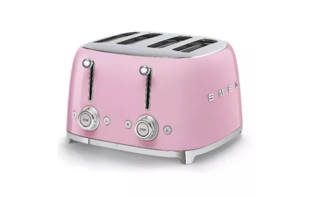 SMEG Toaster 4 tranches Rose Années 50 - TSF03PKEU