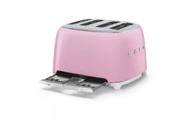 SMEG Toaster 4 tranches Rose Années 50 - TSF03PKEU