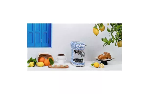 SMEG Machine Expresso Dolce & Gabbana Bleue - Années 50 - ECF02DGBEU