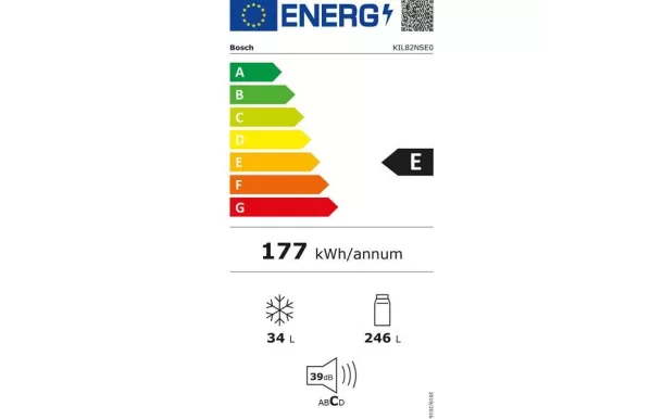 BOSCH Réfrigérateur intégrable 1 porte 4 étoiles 280 litres - KIL82NSE0