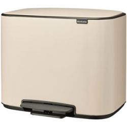 BRABANTIA Poubelle à pédale 11 + 23 L Soft Beige - Bo