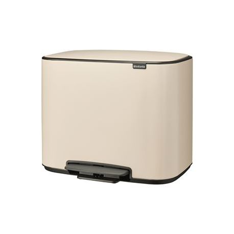 BRABANTIA Poubelle à pédale 11 + 23 L Soft Beige - Bo